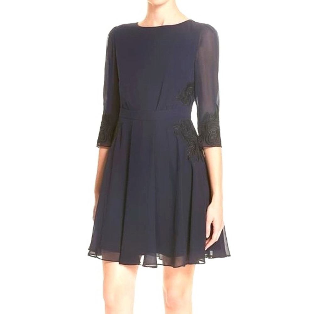 TED BAKER GAENOR DRESS LTD EDITION NAVY BLUE SZ 5: P2P 19-20.5, W16